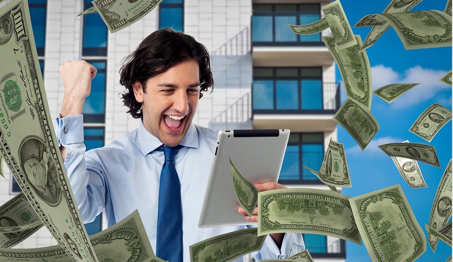 man with money