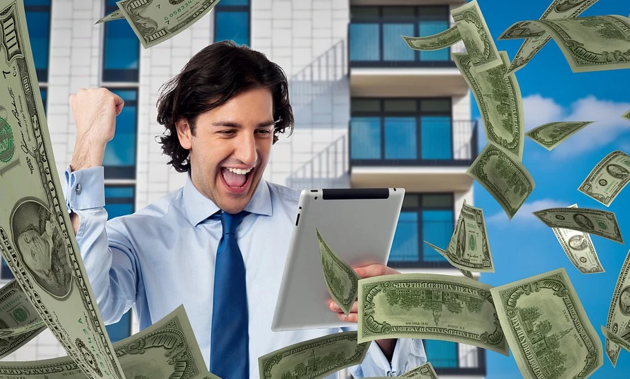 celebrating with money